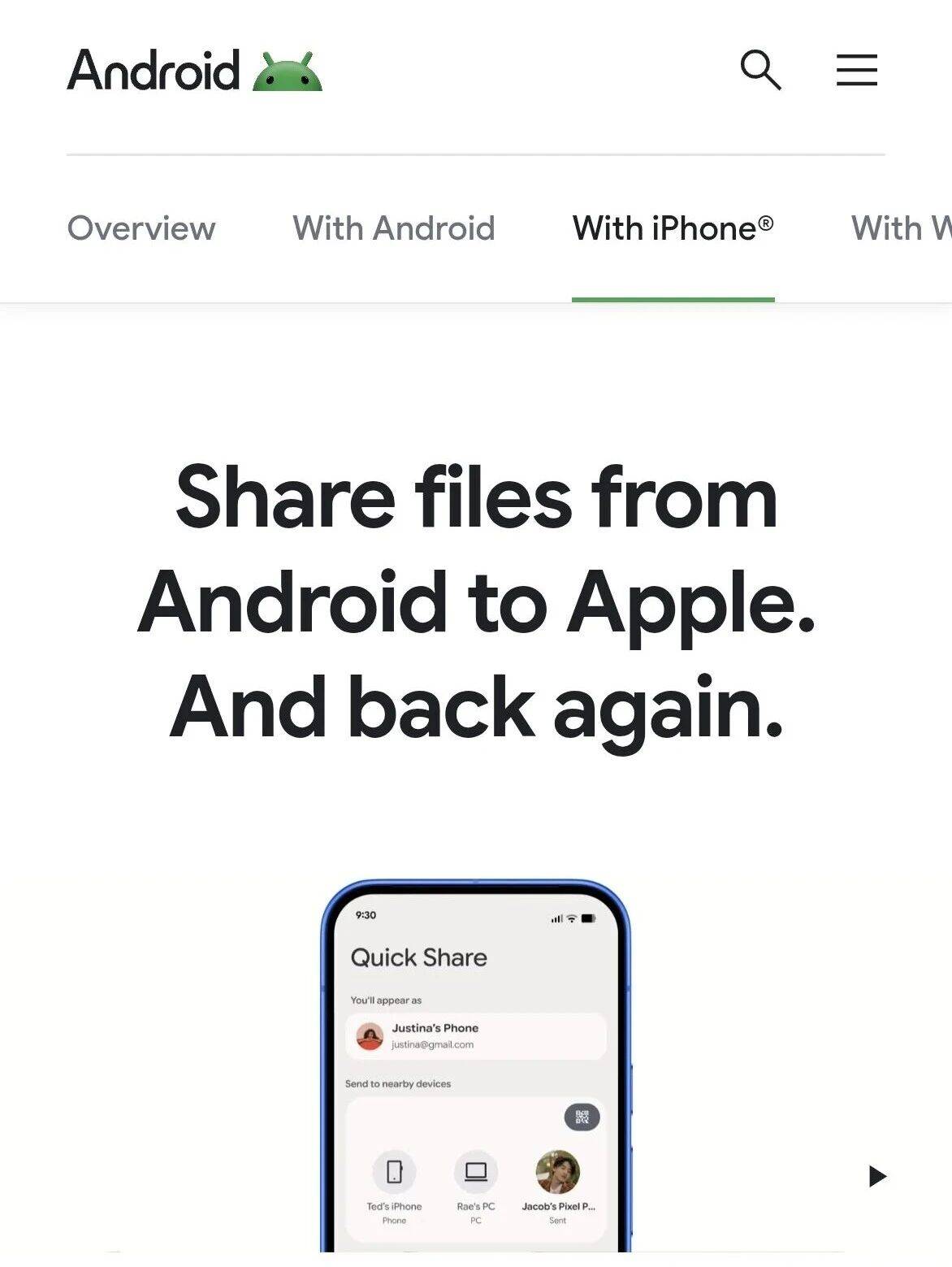 Android 将与 iPhone 实现跨平台互传